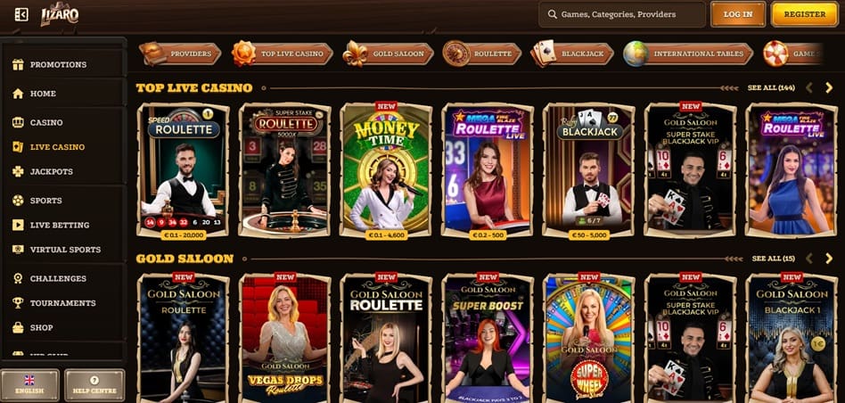 Lizaro Casino live casino